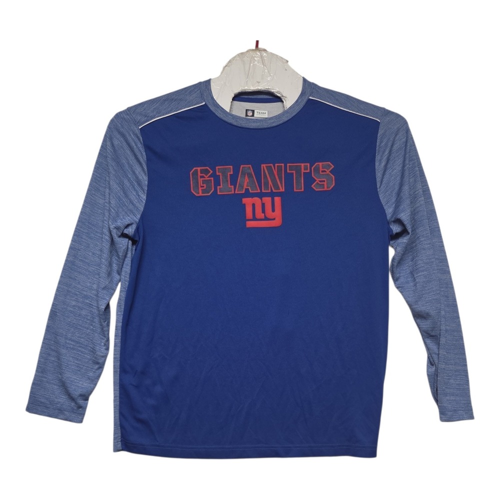 NFL Team Apparel New York Giants Mens XL Long Sleeve Performance Shirt Blue NY